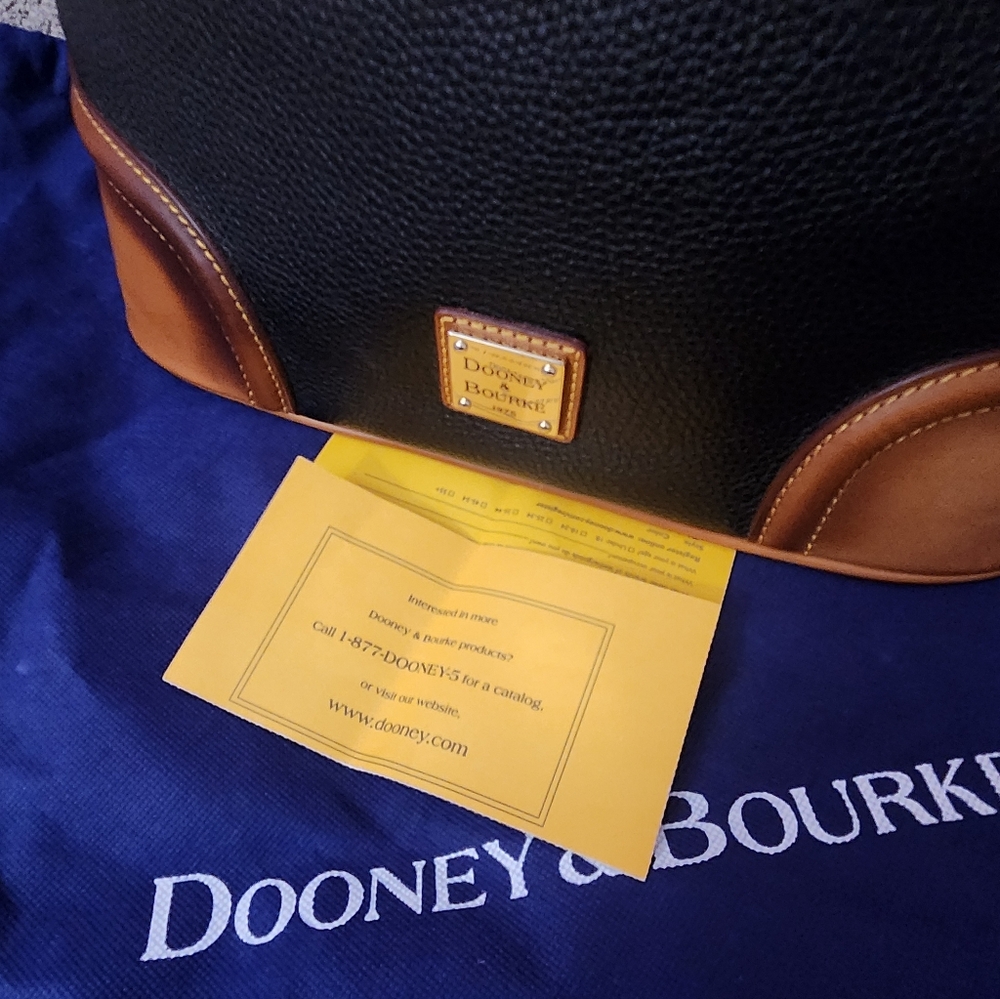 Dooney & Bourke Handbag #7L960 - Black / Brown - Pebble Leather - Picture 3 of 13